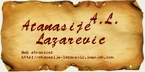 Atanasije Lazarević vizit kartica